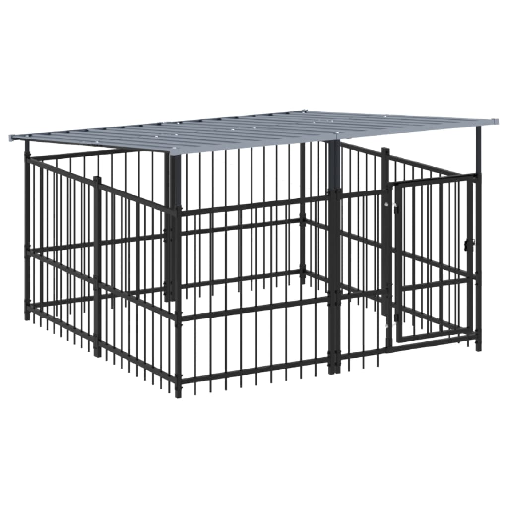 Kennel psa vidaxl z dachem 3,75 m² stal