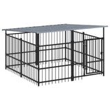 Kennel psa vidaxl z dachem 3,75 m² stal