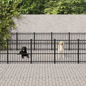 Kennel psa vidaxl na zewnątrz 14,11 m² stal