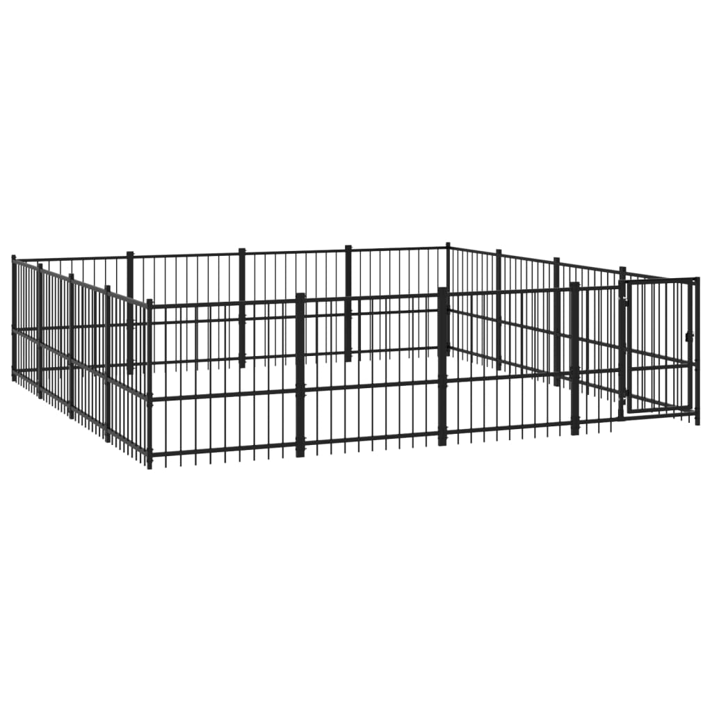 Kennel psa vidaxl na zewnątrz 15,05 m² stal