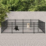 Kennel psa vidaxl na zewnątrz 15,05 m² stal