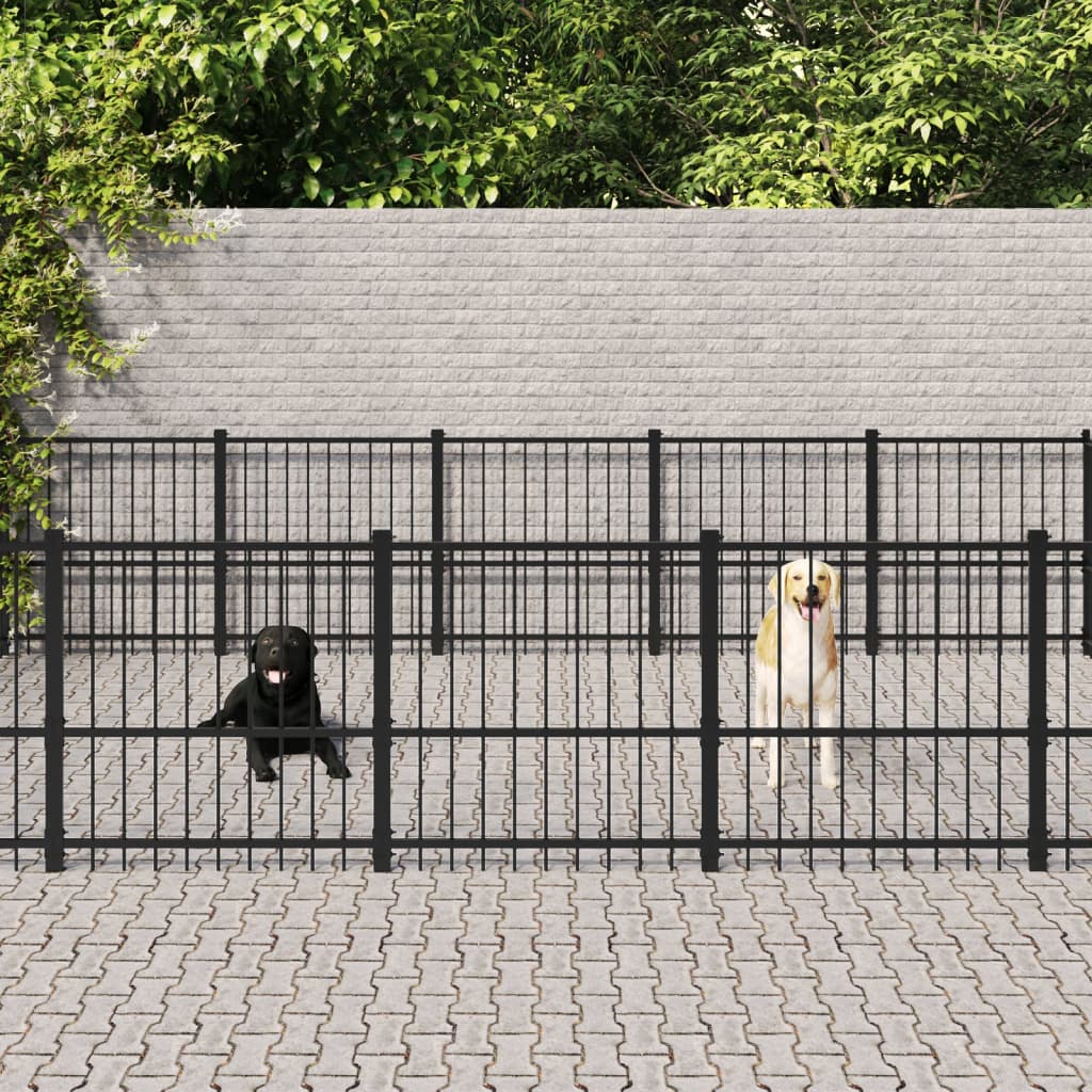 Kennel psa vidaxl na zewnątrz 30,11 m² stal