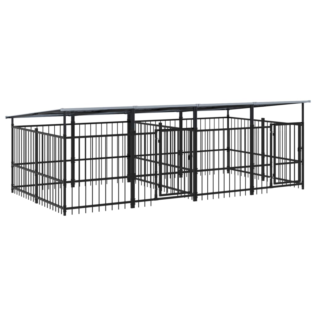 Kennel psa vidaxl z dachem 7,51 m² stal