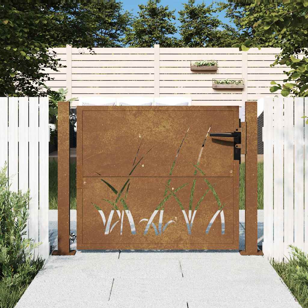 Konstrukcja bramy Vidaxxl z trawą 100x100 cm ze stali corten