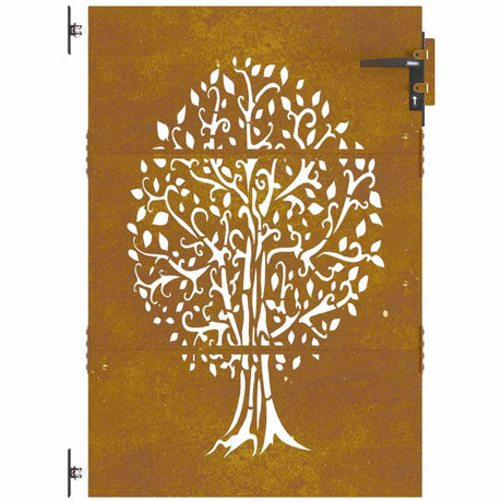 Brama Vidaxxl 85x150 cm ze stali corten w kształcie drzewa