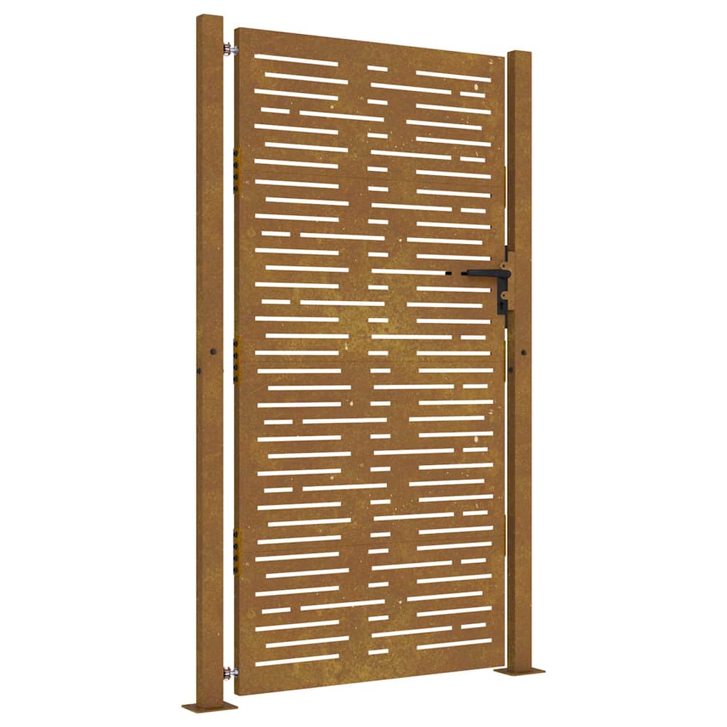 Vidaxl poort 100x175 cm vierkant cortenstaal