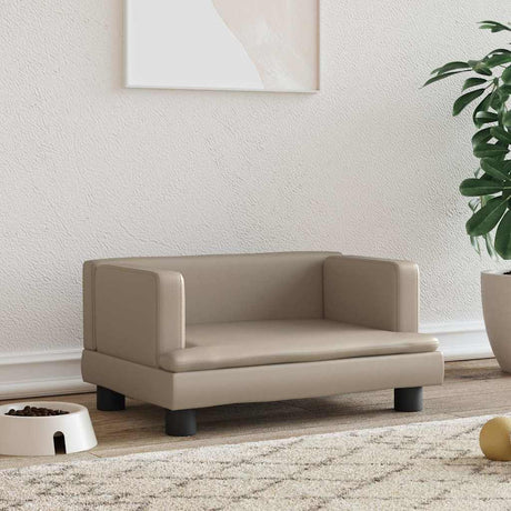 Legowisko dla psa Vidaxxl 60x40x30 cm ze sztucznej skóry w kolorze cappuccino