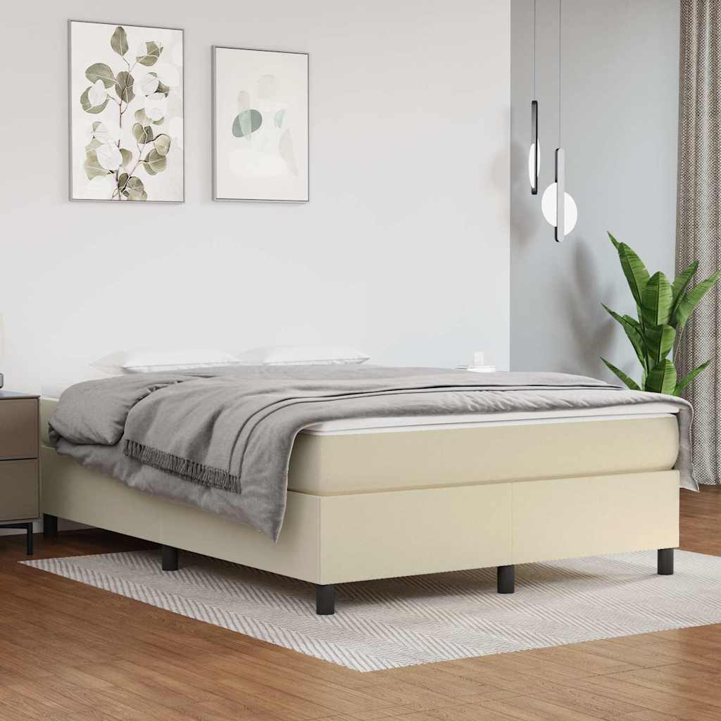 Vidaxl boxspring bed kunstleer crèmekleurig 140x200 cm