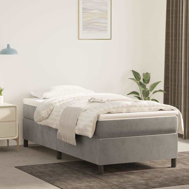 Vidaxl boxspring bed 80x200 cm fluweel lichtgrijs