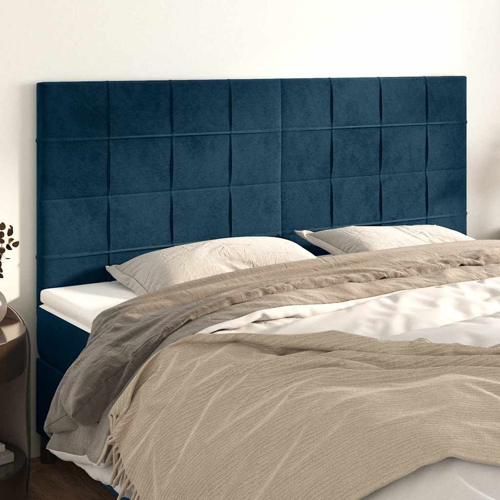 Vidaxl hoofdbord donkerblauw 160x5x118 128 cm fluweel