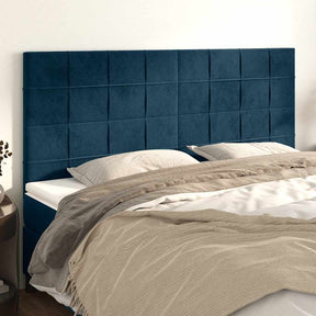 Vidaxl hoofdbord donkerblauw 160x5x118 128 cm fluweel