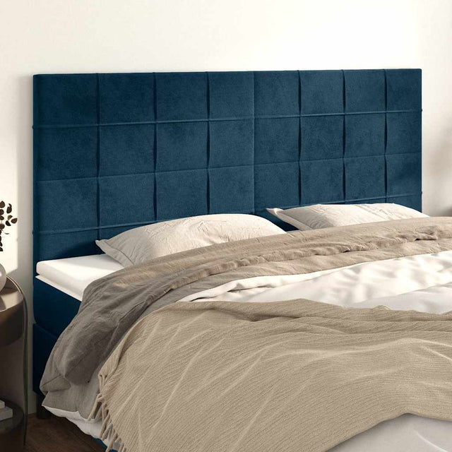 Vidaxl hoofdbord donkerblauw 160x5x118 128 cm fluweel