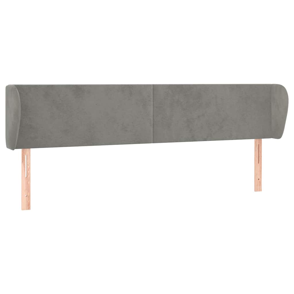 Vidaxl hoofdbord met randen 203x23x78 88 cm fluweel lichtgrijs
