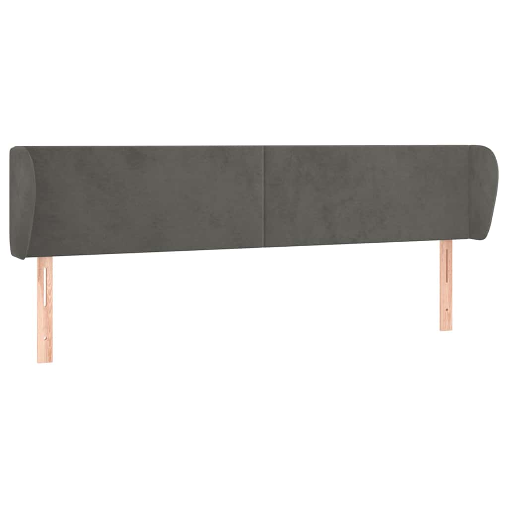 Vidaxl hoofdbord met randen 203x23x78 88 cm fluweel donkergrijs