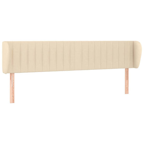 Vidaxl hoofdbord met randen 163x23x78 88 cm stof crèmekleurig