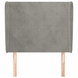 Vidaxl hoofdbord met randen 83x23x118 128 cm fluweel lichtgrijs