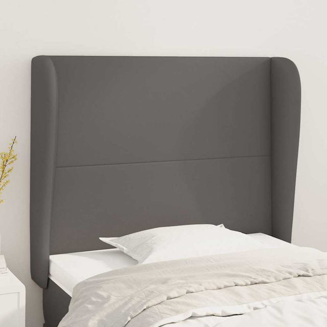 Vidaxl hoofdbord met randen 93x23x118 128 cm kunstleer grijs