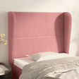 Vidaxl hoofdbord met randen 83x23x118 128 cm fluweel roze