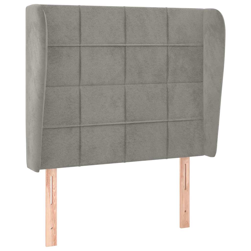 Vidaxl hoofdbord met randen 83x23x118 128 cm fluweel lichtgrijs