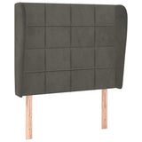 Vidaxl hoofdbord met randen 83x23x118 128 cm fluweel donkergrijs