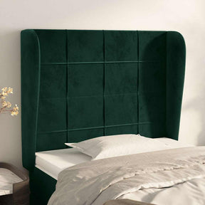 Vidaxl hoofdbord met randen 93x23x118 128 cm fluweel donkergroen