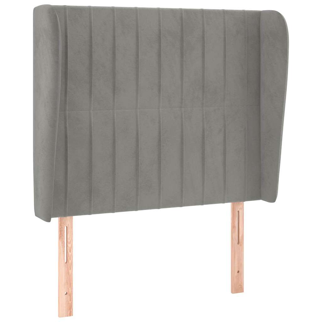Vidaxl hoofdbord met randen 83x23x118 128 cm fluweel lichtgrijs