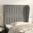 Vidaxl hoofdbord met randen 83x23x118 128 cm fluweel lichtgrijs