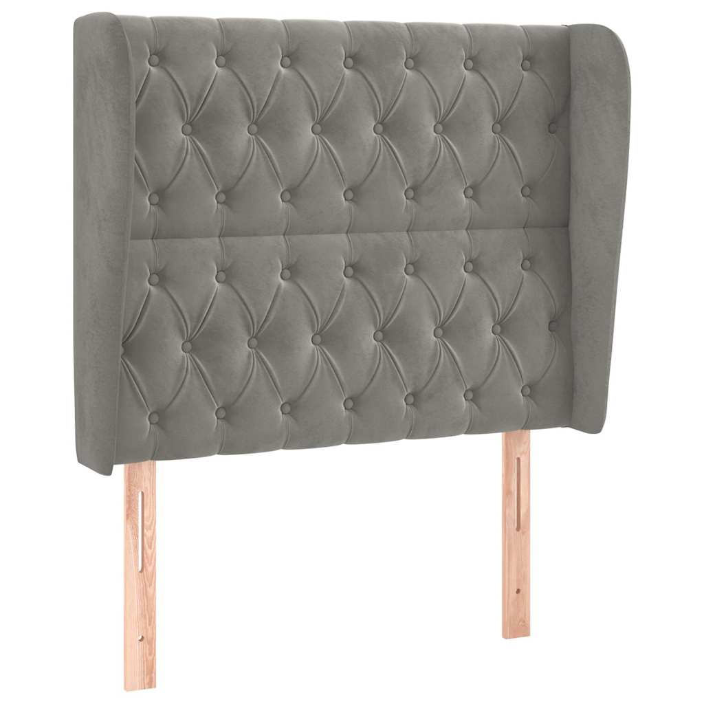 Vidaxl hoofdbord met randen 93x23x118 128 cm fluweel lichtgrijs