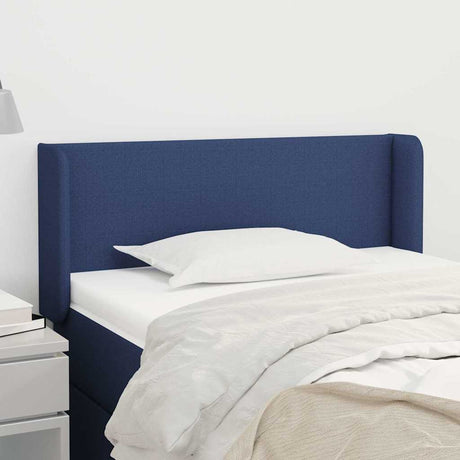 Vidaxl hoofdbord met randen 83x16x78 88 cm stof blauw