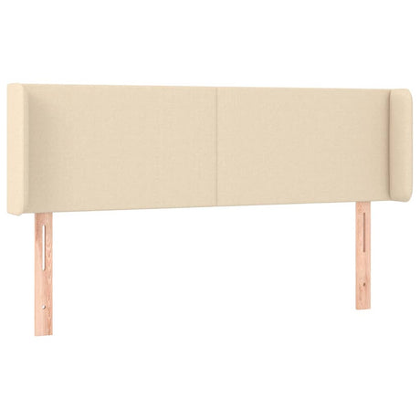 Vidaxl hoofdbord met randen 147x16x78 88 cm stof crèmekleurig