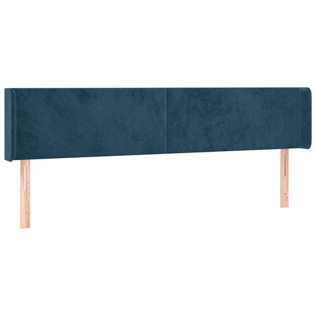 Vidaxl hoofdbord met randen 163x16x78 88 cm fluweel donkerblauw