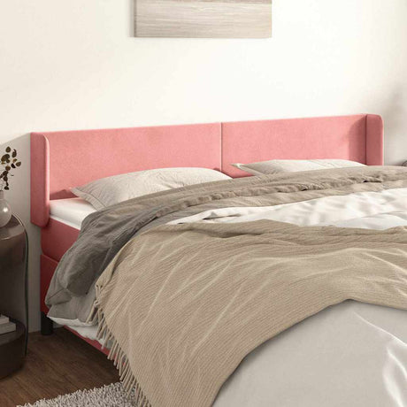 Vidaxl hoofdbord met randen 183x16x78 88 cm fluweel roze
