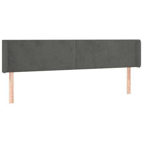 Vidaxl hoofdbord met randen 203x16x78 88 cm fluweel donkergrijs
