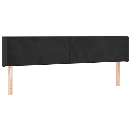Vidaxl hoofdbord met randen 203x16x78 88 cm fluweel zwart