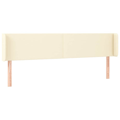 Vidaxl hoofdbord met randen 203x16x78 88 cm kunstleer crèmekleurig