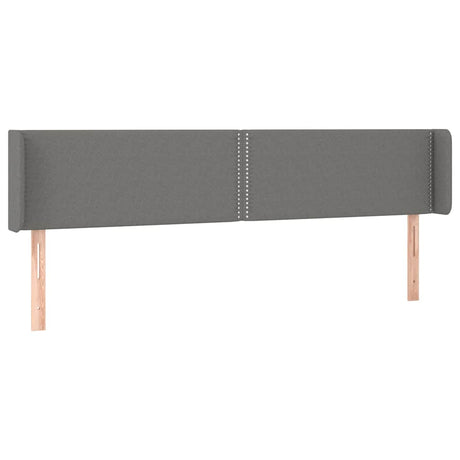 Vidaxl hoofdbord met randen 203x16x78 88 cm stof donkergrijs