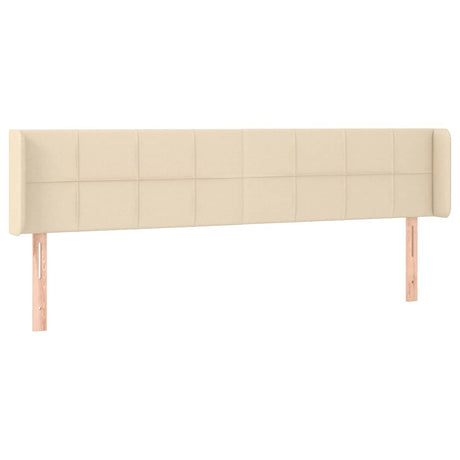 Vidaxl hoofdbord met randen 203x16x78 88 cm stof crèmekleurig