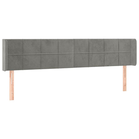Vidaxl hoofdbord met randen 163x16x78 88 cm fluweel lichtgrijs