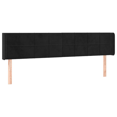 Vidaxl hoofdbord met randen 163x16x78 88 cm fluweel zwart