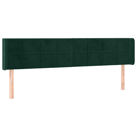 Vidaxl hoofdbord met randen 183x16x78 88 cm fluweel donkergroen