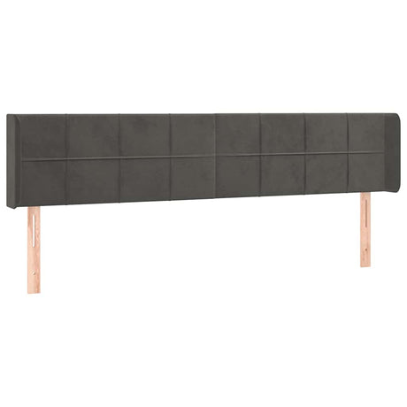 Vidaxl hoofdbord met randen 203x16x78 88 cm fluweel donkergrijs
