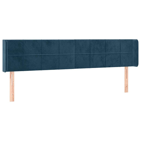 Vidaxl hoofdbord met randen 203x16x78 88 cm fluweel donkerblauw