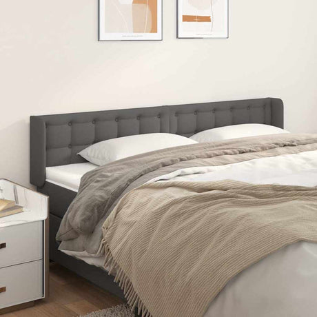 Vidaxl hoofdbord met randen 163x16x78 88 cm kunstleer grijs