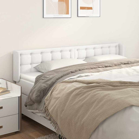 Vidaxl hoofdbord met randen 183x16x78 88 cm kunstleer wit