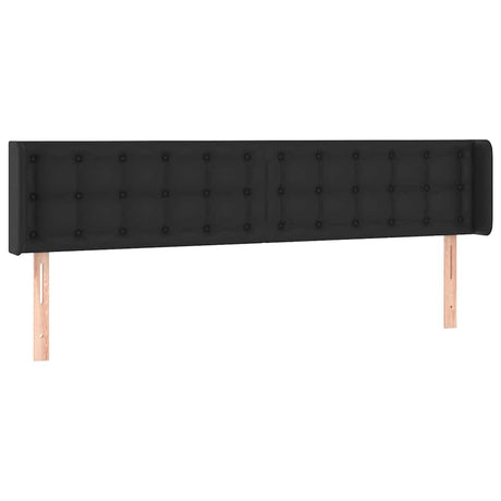 Vidaxl hoofdbord met randen 203x16x78 88 cm kunstleer zwart