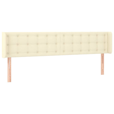 Vidaxl hoofdbord met randen 203x16x78 88 cm kunstleer crèmekleurig