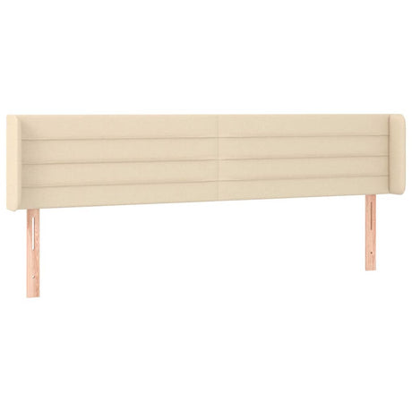 Vidaxl hoofdbord met randen 183x16x78 88 cm stof crèmekleurig