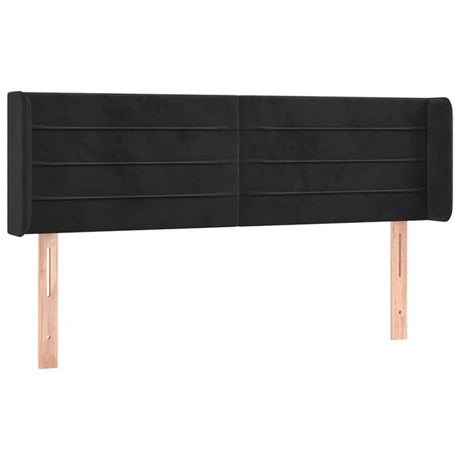 Vidaxl hoofdbord met randen 147x16x78 88 cm fluweel zwart