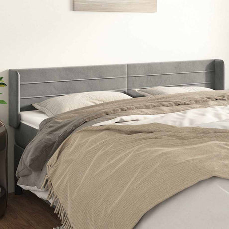 Vidaxl hoofdbord met randen 163x16x78 88 cm fluweel lichtgrijs