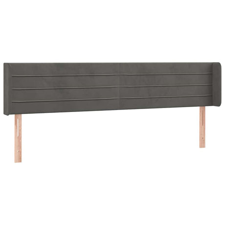 Vidaxl hoofdbord met randen 183x16x78 88 cm fluweel donkergrijs